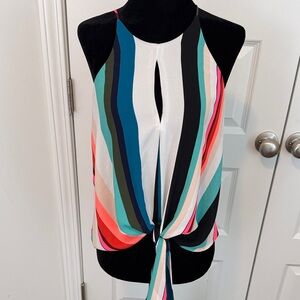 Express Colorful Striped Halter Blouse